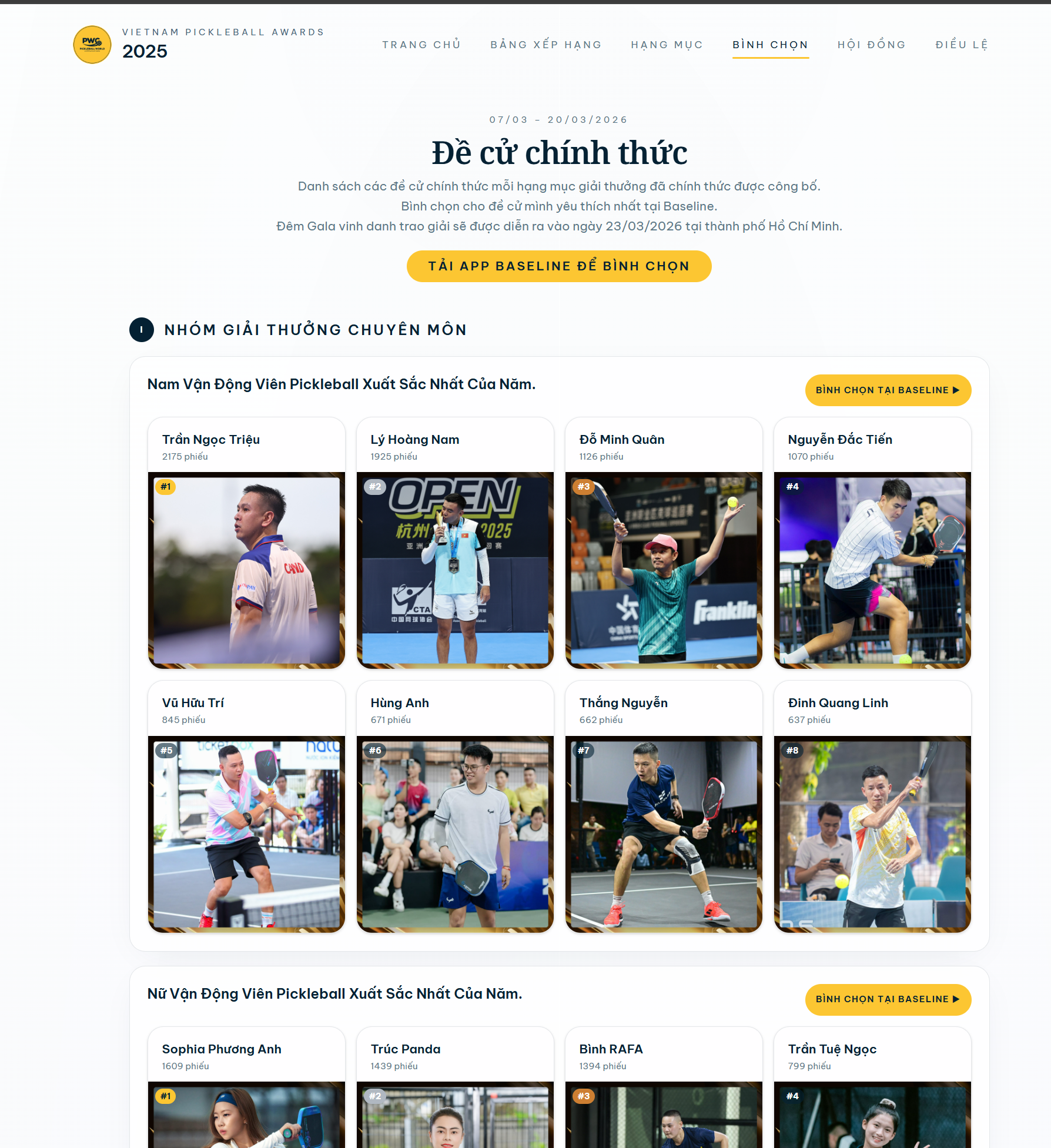 Dịch vụ Tăng Vote Pickleballawards.vn - Chiến Lược Dẫn Đầu Vietnam Pickleball Awards 2025