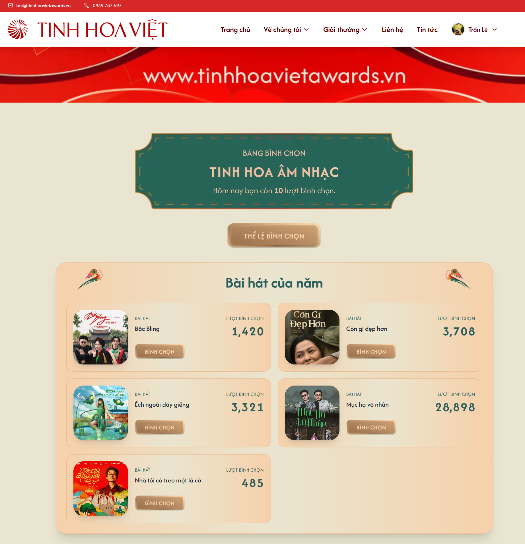 Dịch vụ Tăng Vote Tinh Hoa Việt Awards - Vinh Danh Cống Hiến, Khẳng Định Đỉnh Cao Âm Nhạc