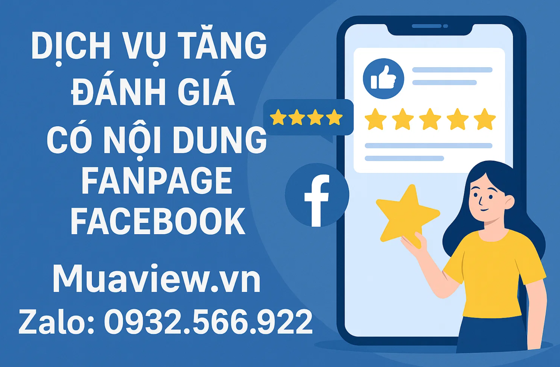 Dịch Vụ Tăng Đánh Giá 5 Sao Fanpage Facebook Có Nội Dung 2026