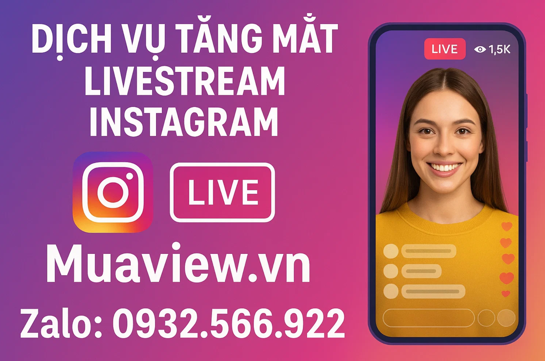 Dịch vụ Tăng Mắt Livestream Instagram - Bán Hàng Bùng Nổ 2026