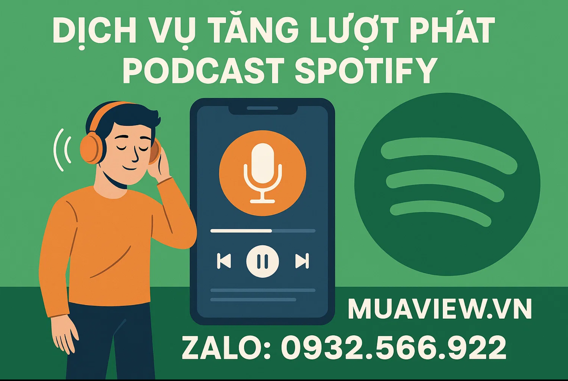 Dịch vụ Tăng Lượt Phát (Stream) Podcast trên Spotify - Chinh Phục Bảng Xếp Hạng 2026